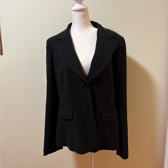 Ann Taylor two button notched jacket blazer sz 12 black - Picture 1 of 4